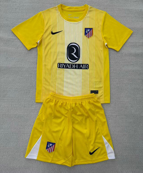 Maillot Atletico Madrid Enfant 2025 2026 Gardien de but - Jaune Maillot Atletico Madrid Enfant 2025 2026 Gardien de but - Jaune