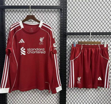 Maillot Liverpool Enfant 2025 2026 Domicile Manches Longues