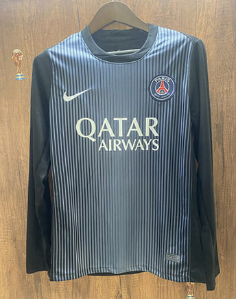 Maillot Manches Longues PSG Gardien 2025 2026 - Noir Gris