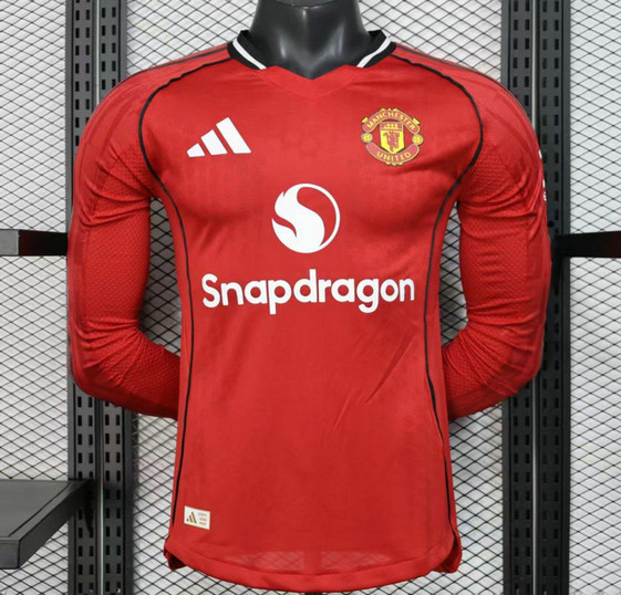 Maillot Match Manchester United 2025 2026 Domicile Manches Longues