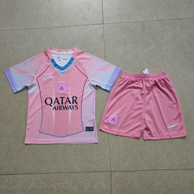 Maillot PSG Enfant 2025 2026 Avec étoile Concept - Rose