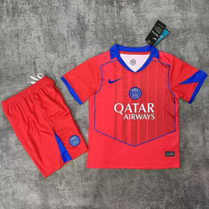 Maillot PSG Third 2025 2026 Enfant - Rouge Bleu