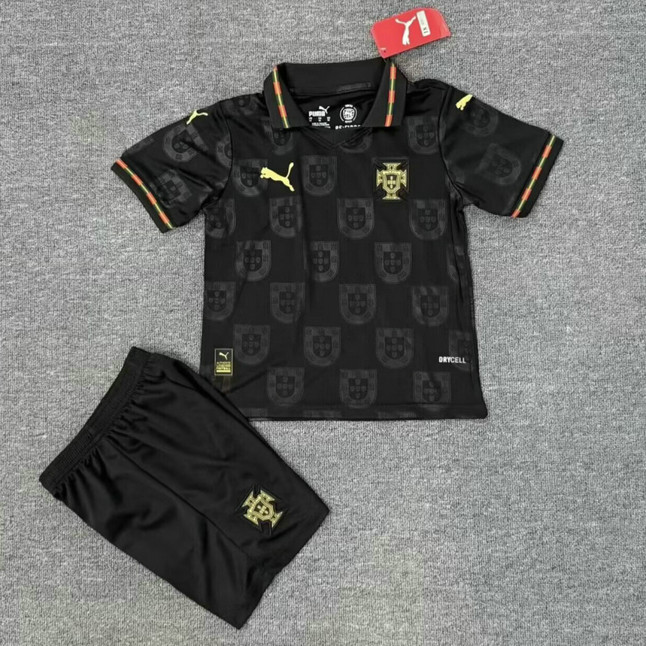 Maillot Portugal Enfant Coupe du Monde 2026 Exterieur - Noir