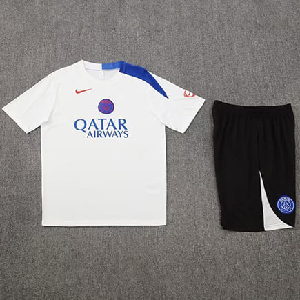 Maillot Training PSG+Short 2025 2026 - Blanc Noir