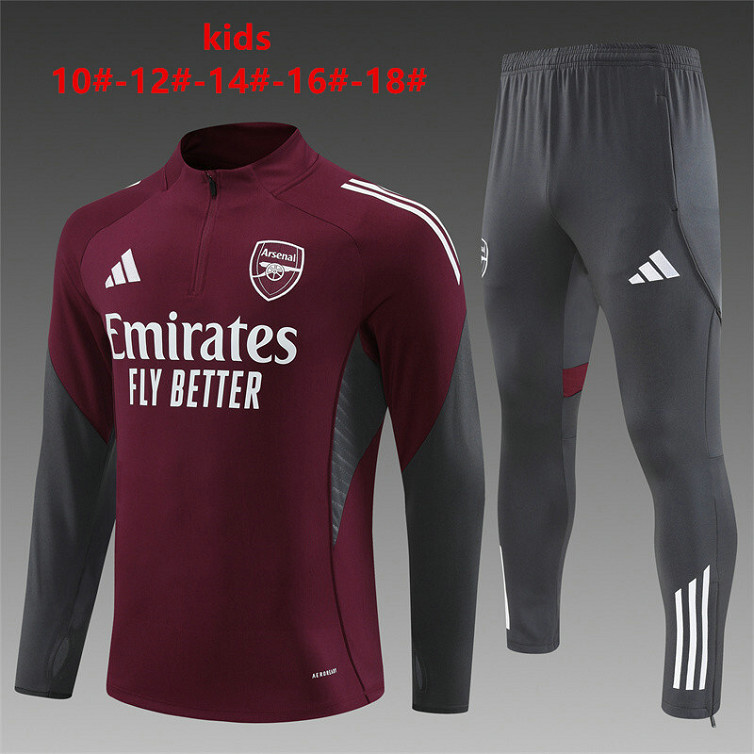 Survetement Arsenal Enfant 2025 2026 - Rouge Vin