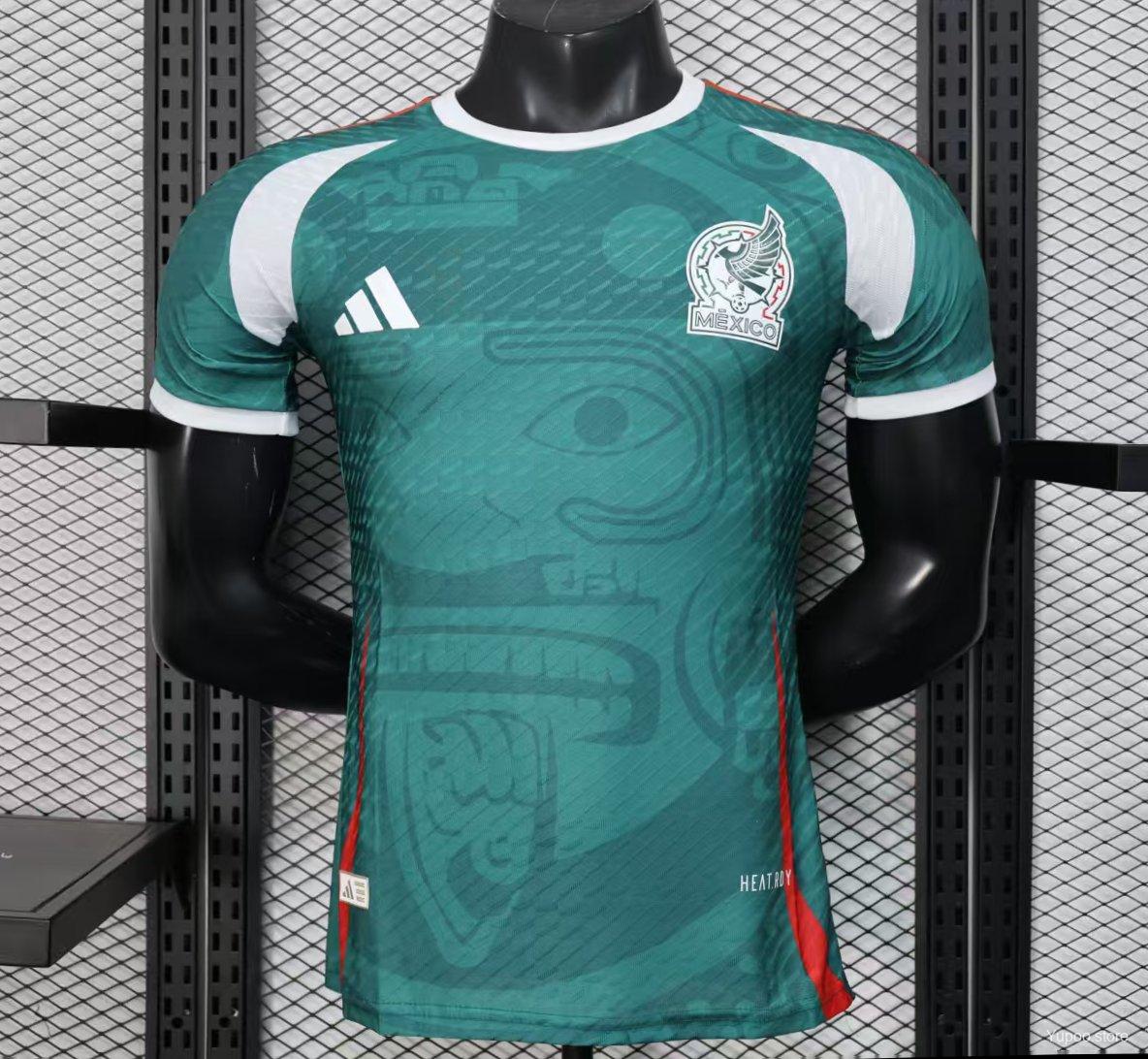 Maillot Mexique 2025 vert à motif de serpent aztèque Maillot Mexique 2025 vert à motif de serpent aztèque