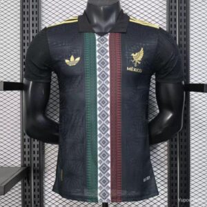 Maillot noir à motif traditionnel, version joueur mexicain 2025
