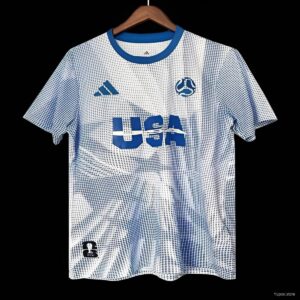 Maillots de supporters bleus et blancs d'avant-match des États-Unis 2026