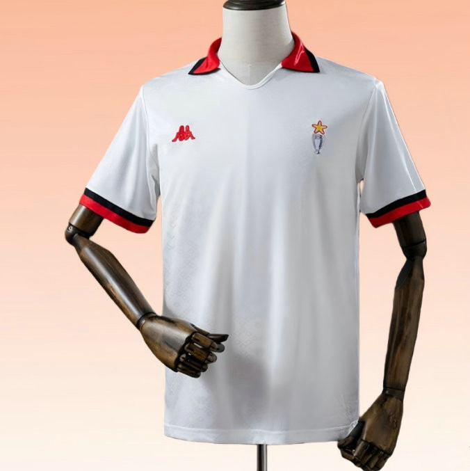 Maillot AC Milan Vintage 1989 1990 Exterieur - Blanc