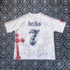 Maillot Angleterre 7 becks rétro Blanc 1 Maillot Angleterre 7 Becks Rétro - Blanc