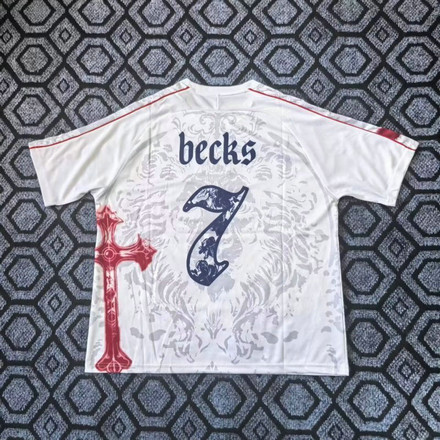 Maillot Angleterre 7 becks rétro Blanc 1 Maillot Angleterre 7 Becks Rétro - Blanc