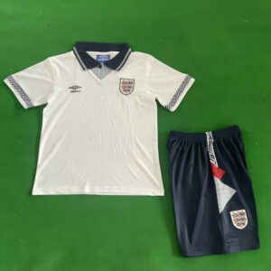 Maillot Angleterre Enfant Vintage 1990 Domicile - Blanc
