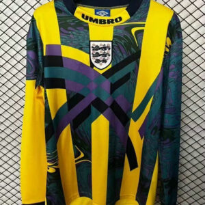 Maillot Angleterre Vintage 1995 1996 Gardien de but Manches Longues
