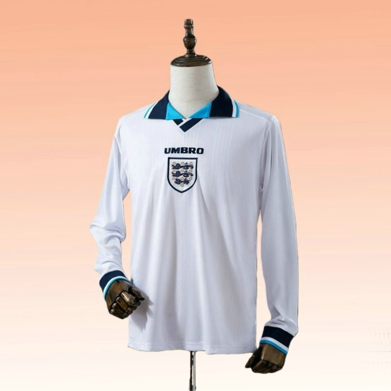 Maillot Angleterre Vintage 1996 Domicile Manches Longues - Blanc