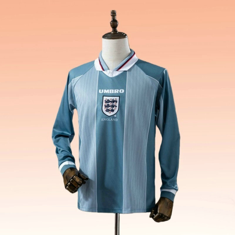 Maillot Angleterre Vintage 1996 Exterieur Manches Longues - Bleu