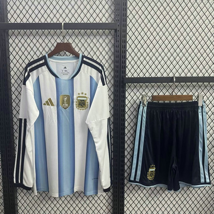Maillot Argentine Enfant Coupe du Monde 2026 Domicile Manches Longues