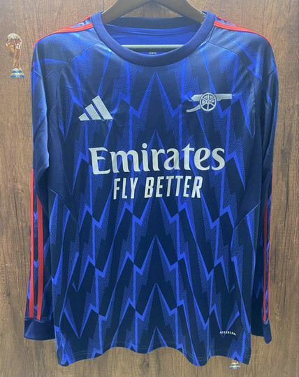 Maillot Arsenal 2025 2026 Exterieur Manches Longues - Bleu Maillot Arsenal 2025 2026 Exterieur Manches Longues - Bleu