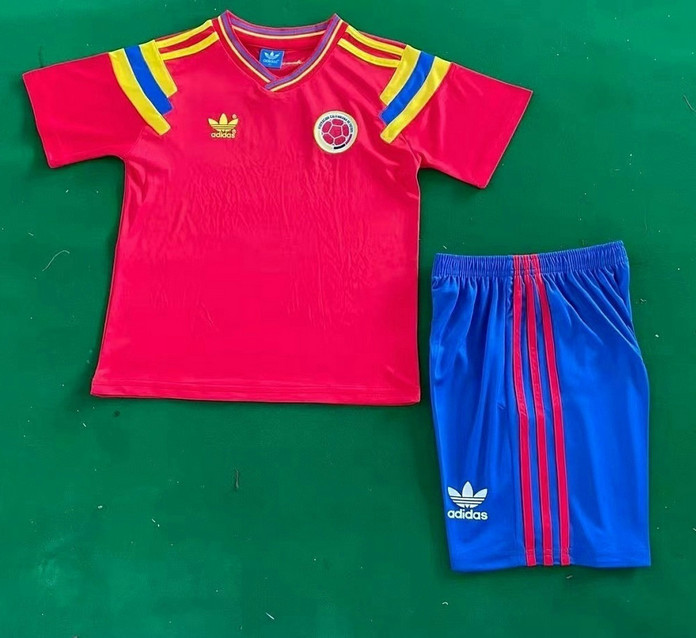 Maillot Colombie Enfant Vintage 1990 Exterieur - Rouge
