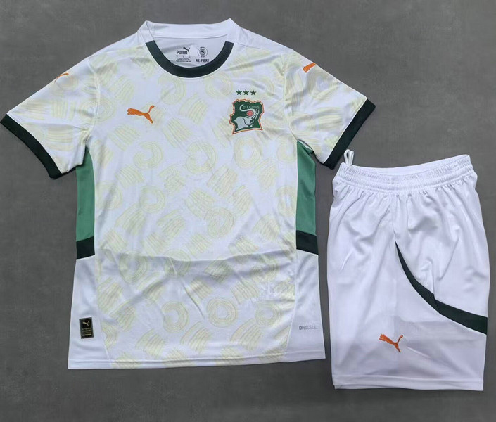 Maillot Côte d’Ivoire Enfant 2025 - Blanc