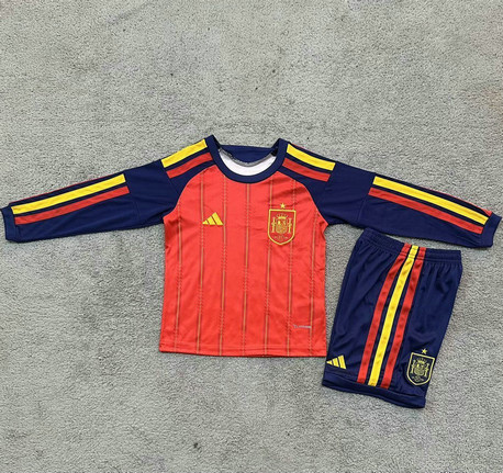 Maillot Espagne Enfant Coupe du monde 2026 domicile manches longues Maillot Espagne Enfant Coupe du monde 2026 Domicile Manches Longues
