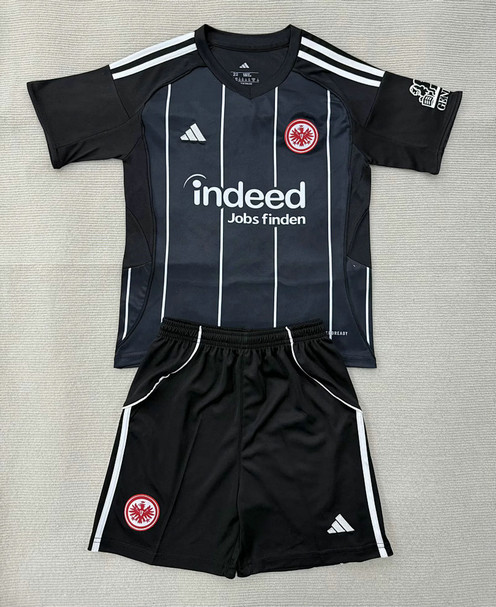 Maillot Francfort Enfant 2025 2026 Ligue des Champions - Noir Maillot Francfort Enfant 2025 2026 Ligue des Champions - Noir
