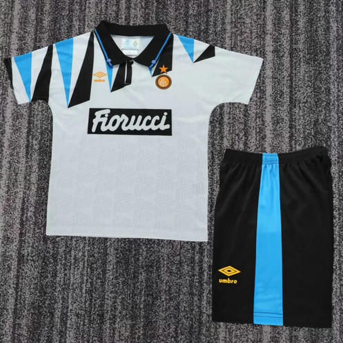 Maillot Inter Milan Enfant Vintage 1992 1993 Exterieur - Blanc Noir