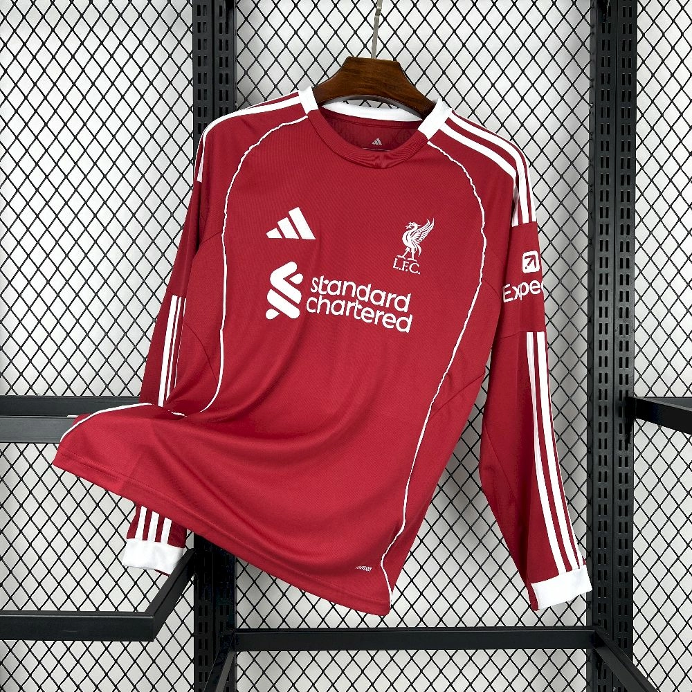 Maillot Liverpool 2025 2026 Domicile Manches Longues