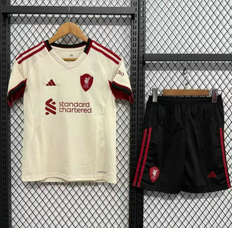 Maillot Liverpool Enfant 2025 2026 Exterieur – Blanc