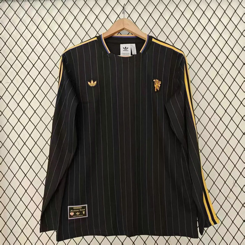 Maillot Manchester United 2025 2026 Manches Longues Rétro - Noir