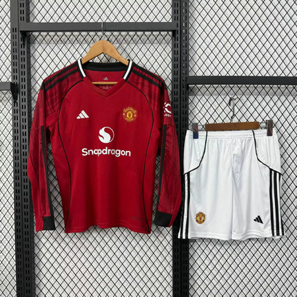 Maillot Manchester United Enfant 2025 2026 domicile Manches longues