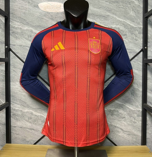 Maillot Match Espagne Coupe du Monde 2026 Domicile Manches Longues - Rouge