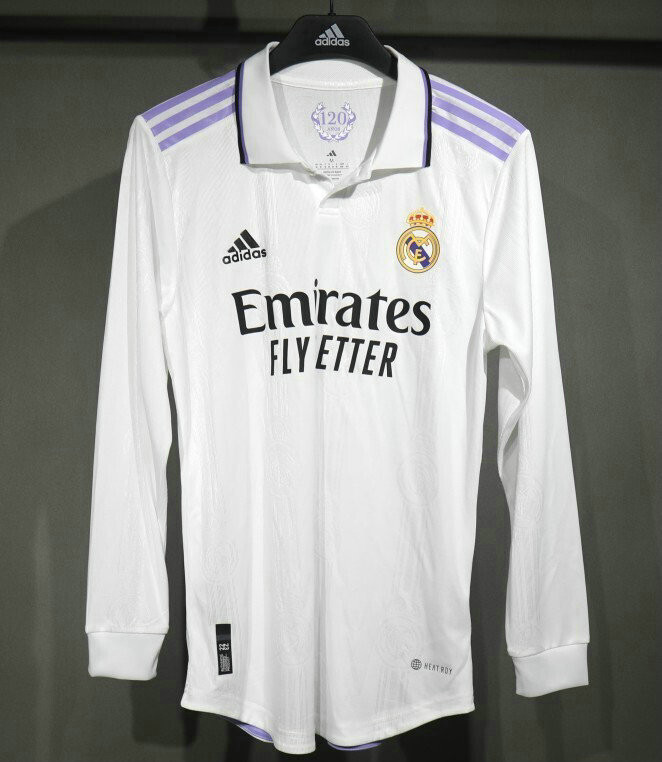 Maillot Match Vintage Real Madrid 2022 2023 Domicile Manches Longues - Blanc