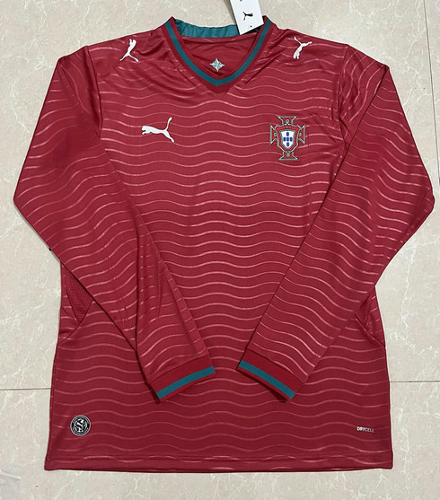 Maillot Portugal Coupe du Monde 2026 Domicile Manches Longues - Rouge
