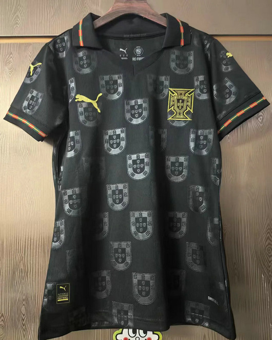 Maillot Portugal Femme Coupe du Monde 2026 Exterieur - Noir