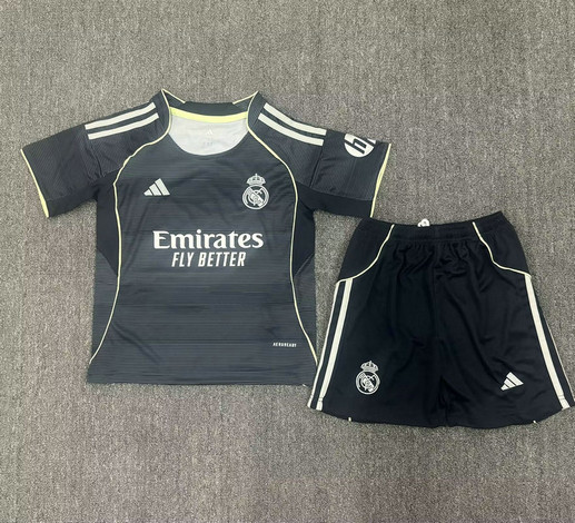 Maillot Real Madrid Enfant 2025 2026 Exterieur - Noir