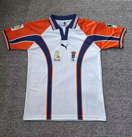 Maillot Real Oviedo Vintage 2000 2001 - Blanc Orange