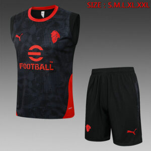 Ensemble AC Milan 2025 2026 Sans Manches - Noir