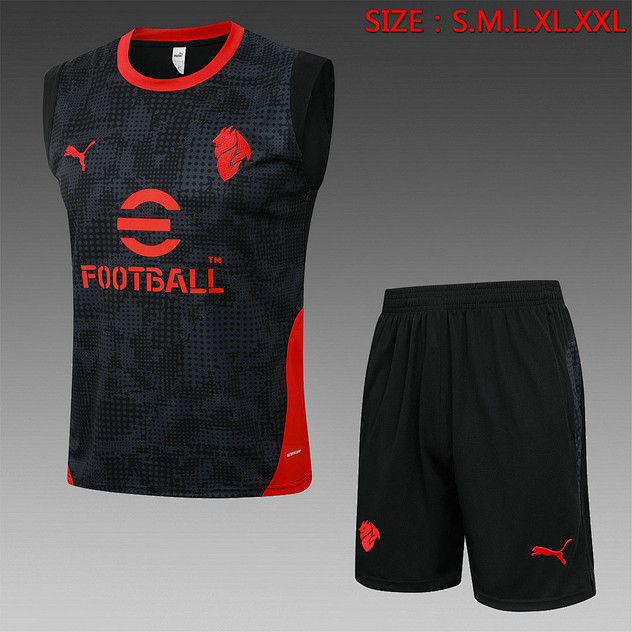 Ensemble AC Milan 2025 2026 Sans Manches - Noir