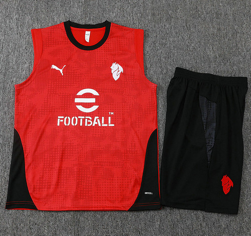 Ensemble AC Milan 2025 2026 Sans Manches - Rouge