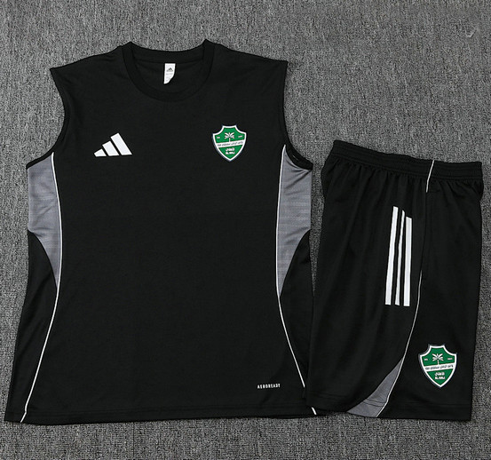 Ensemble Al-Ahli Saudi 2025 2026 Sans Manches - Noir