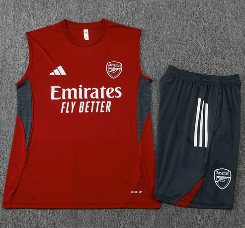 Ensemble Arsenal 2025 2026 Sans Manches - Rouge
