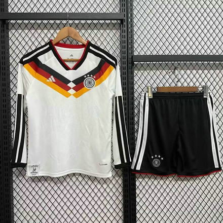 Maillot Allemagne Enfant 2025 2026 Domicile Manches Longues - Blanc