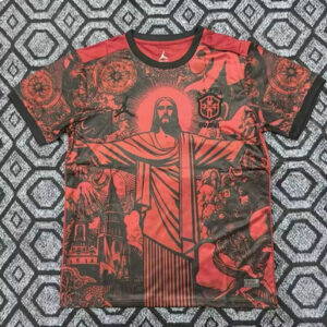 Maillot Brésil Jordan 2025 2026 Concept Jésus - Rouge Noir