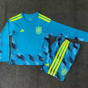 Maillot Espagne Enfant Coupe du monde 2026 Gardien de but Manches Longues