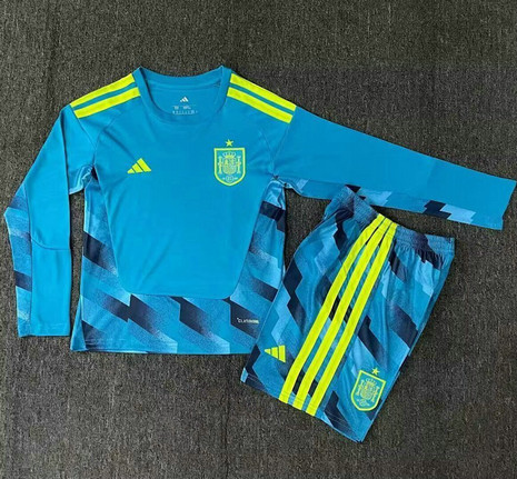 Maillot Espagne Enfant Coupe du monde 2026 Gardien de but Manches Longues