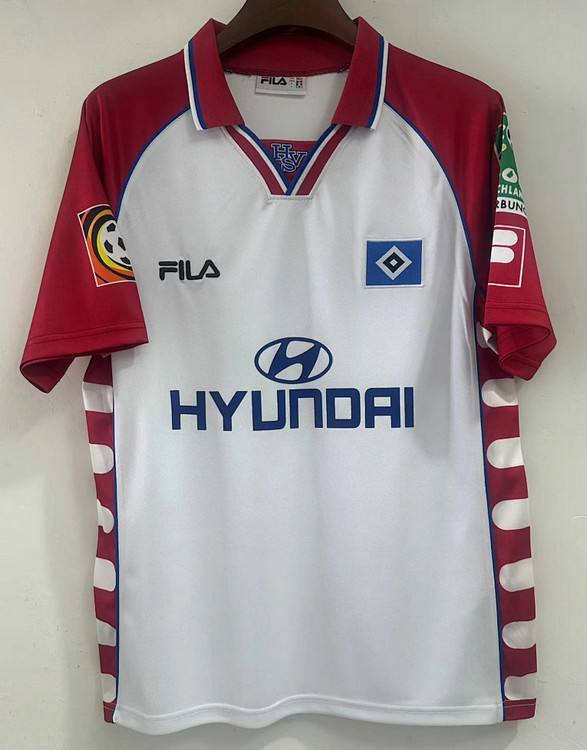 Maillot Hamburger SV Vintage 1999 2000 Domicile - Blanc Rouge