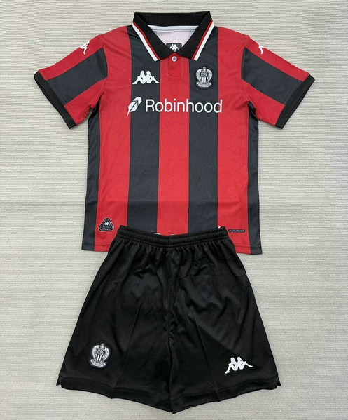 Maillot OGC Nice Enfant 2025 2026 Domicile - Noir Rouge Maillot OGC Nice Enfant 2025 2026 Domicile - Noir Rouge