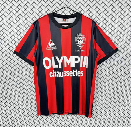 Maillot OGC Nice Vintage 1977 1978 Domicile - Rouge Noir