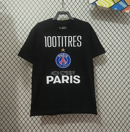 Maillot PSG 2025 2026 T-shirt 100 TITRES - Noir