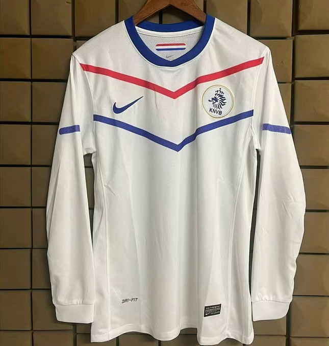 Maillot Pays Bas Vintage 2010 Exterieur Manches Longues - Blanc